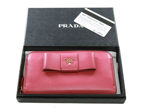 Prada Zip Around Wallet Saffiano Leather Pink Multi